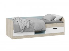 Кровать комбинированная «Оливер» Тип 1 401.003.000 (дуб крафт серый/белый/серо-голубой) в Новосибирске - mebel-nsk.com | фото