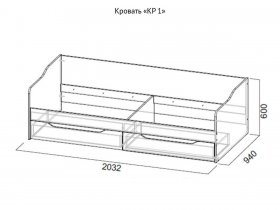 Кровать односпальная 0,9 м «КР-1» в Новосибирске - mebel-nsk.com | фото 3