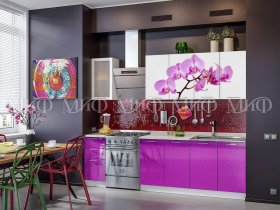 Кухонный гарнитур "Орхидея" (фиолетовый) в Новосибирске - mebel-nsk.com | фото