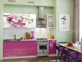 Кухонный гарнитур "Орхидея" (сиреневый) в Новосибирске - mebel-nsk.com | фото