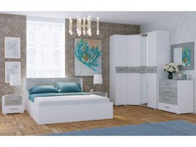 Модульная спальня "Бьянка" (белый/бетон) в Новосибирске - mebel-nsk.com | фото