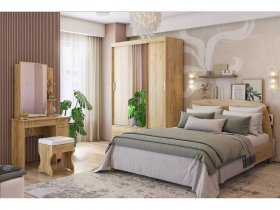 Модульная спальня "Виктория-1" (дуб крафт золотой) в Новосибирске - mebel-nsk.com | фото