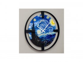 Часы интерьерные NT155 VAN GOGH STARRY NIGHT в Новосибирске - mebel-nsk.com | фото 2