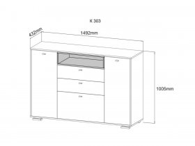 Комод "Ланс" К303 (дуб бунратти/белый) в Новосибирске - mebel-nsk.com | фото 3