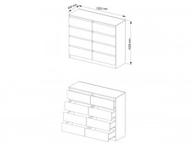 Комод "Мори" МК 1200.8 (графит) в Новосибирске - mebel-nsk.com | фото 3