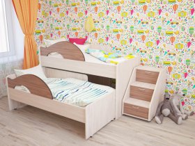 Кровать детская двухуровневая "Радуга" 80*160 в Новосибирске - mebel-nsk.com | фото 3