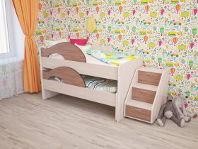 Кровать детская двухуровневая "Радуга" 80*160 в Новосибирске - mebel-nsk.com | фото 4