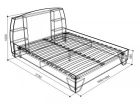 Кровать двуспальная 1,4 м "Виктория-1" (дуб сонома) в Новосибирске - mebel-nsk.com | фото 2