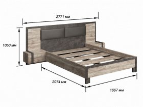 Кровать двуспальная 1,6м с настилом "Клео" в Новосибирске - mebel-nsk.com | фото 2