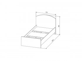 Кровать односпальная 0,9м "Сканди" КРД 900.1 в Новосибирске - mebel-nsk.com | фото 2