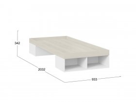 Кровать «Сканди» ТД-386.12.02 (дуб гарден/белая) в Новосибирске - mebel-nsk.com | фото 2