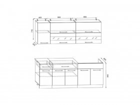 Кухонный гарнитур 2.0 м "Маша" (дуб сонома/венге) в Новосибирске - mebel-nsk.com | фото 3