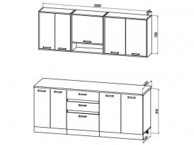 Кухонный гарнитур 2,0м "Лотос" (цельная столешница) в Новосибирске - mebel-nsk.com | фото 2