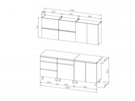 Кухонный гарнитур 2,0м "Флорида" в Новосибирске - mebel-nsk.com | фото 3