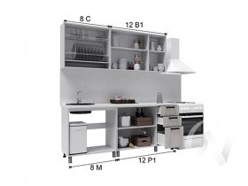 Кухонный гарнитур "Кьяра" 2.0м (столешница 38мм) в Новосибирске - mebel-nsk.com | фото 2