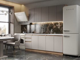 Кухонный гарнитур "Ника" 2,0 м (коричневый софт/бежевый софт) в Новосибирске - mebel-nsk.com | фото 1