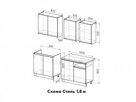 Кухонный гарнитур "Стиль" 1,8 м (белый) в Новосибирске - mebel-nsk.com | фото 2