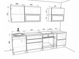 Модульная кухня "Бруклин" (белый бетон) в Новосибирске - mebel-nsk.com | фото 2