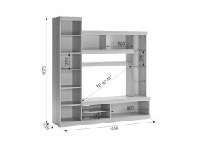 Мини-стенка "Макси" (дуб сонома/белое дерево) в Новосибирске - mebel-nsk.com | фото 3