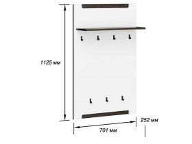Панель вешалки "Стокгольм" (белый глянец) в Новосибирске - mebel-nsk.com | фото 2