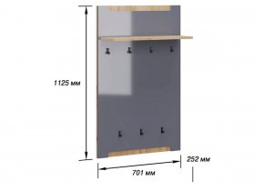 Панель вешалки "Стокгольм" (графит глянец) в Новосибирске - mebel-nsk.com | фото 2