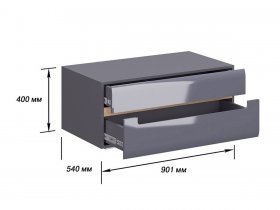 Приставка к тумбе ТВ "Стокгольм" (графит глянец) в Новосибирске - mebel-nsk.com | фото 2