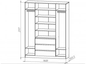 Шкаф четырехстворчатый ЦРК.НЦ.03 "Ницца-03" в Новосибирске - mebel-nsk.com | фото 2