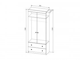 Шкаф двухстворчатый "Сканди" ШД 900.1 в Новосибирске - mebel-nsk.com | фото 2