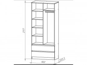 Шкаф двухстворчатый ЦРК.НЦ.01 "Ницца-01" в Новосибирске - mebel-nsk.com | фото 2