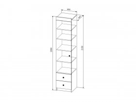 Шкаф-пенал "Сканди" ШД 450.1 в Новосибирске - mebel-nsk.com | фото 2