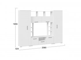 Стенка «Белла» исп. 2  (ясень белый) в Новосибирске - mebel-nsk.com | фото 2