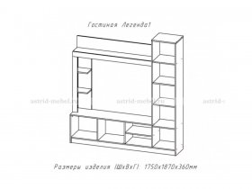 Стенка "Легенда-1" ЛГД.01 в Новосибирске - mebel-nsk.com | фото 2