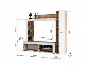 Стенка "Николь" (дуб крафт серый/софт айвори) в Новосибирске - mebel-nsk.com | фото 3