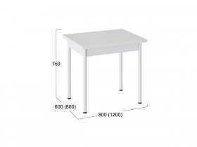 Стол обеденный раскладной «Родос» Тип 2 с опорой d40 (белый) в Новосибирске - mebel-nsk.com | фото 2