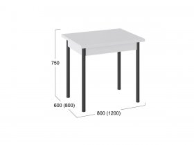 Стол обеденный раскладной «Родос» Тип 2 с опорой d40 (белый) в Новосибирске - mebel-nsk.com | фото 4