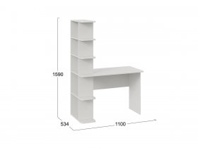 Стол письменный тип 4 (белый ясень) в Новосибирске - mebel-nsk.com | фото 2