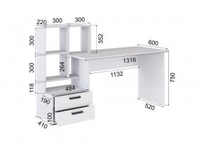 Стол письменный "Юниор" (белый) в Новосибирске - mebel-nsk.com | фото 3