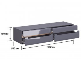 Тумба под ТВ "Стокгольм" (графит глянец) в Новосибирске - mebel-nsk.com | фото 2