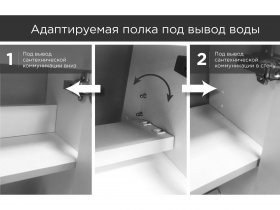 Тумба с раковиной Lira 40П 1д. Белый глянец (правая/левая) в Новосибирске - mebel-nsk.com | фото 2